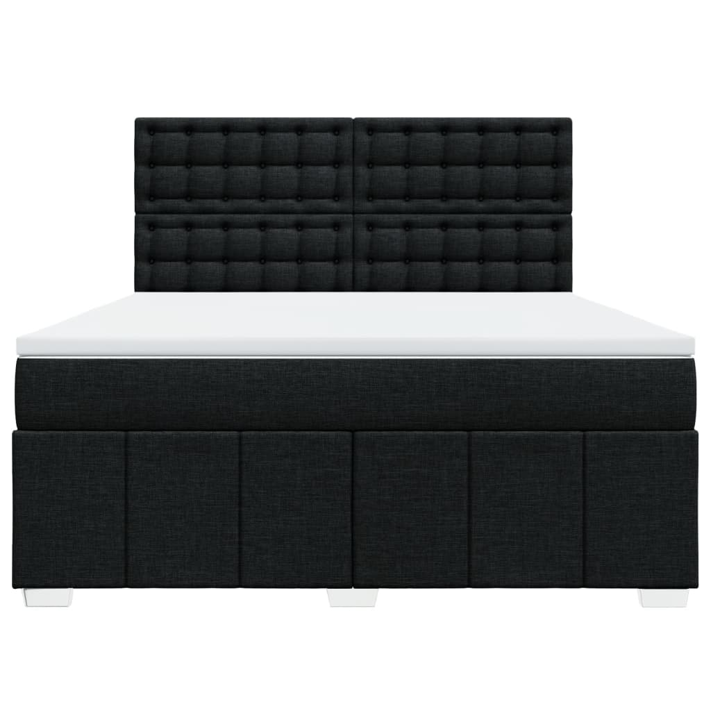 Κρεβάτι Boxspring με Στρώμα Μαύρο 180x200 εκ. Υφασμάτινο - Pakobazaar