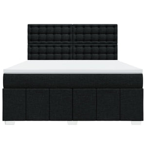 Κρεβάτι Boxspring με Στρώμα Μαύρο 180x200 εκ. Υφασμάτινο - Pakobazaar