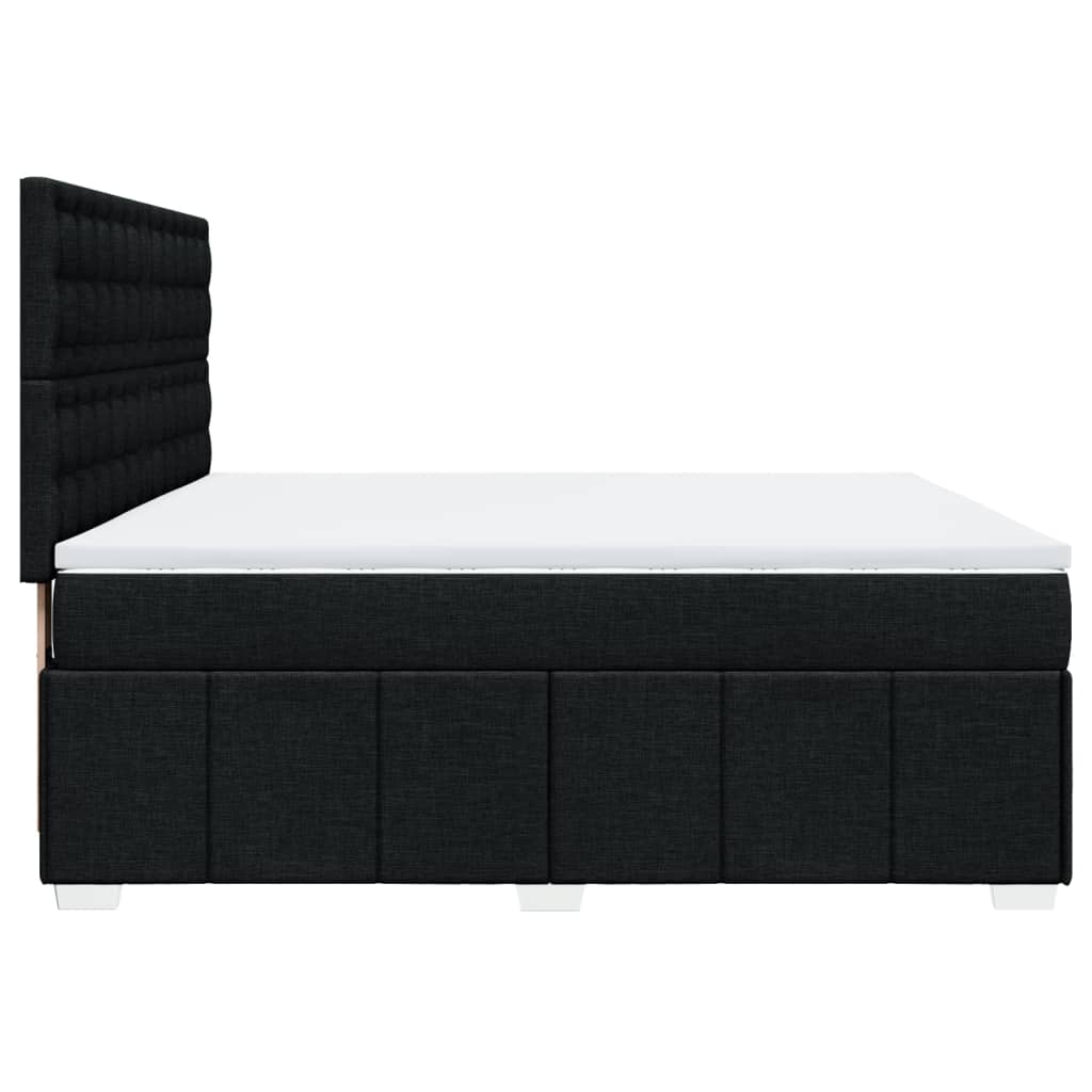Κρεβάτι Boxspring με Στρώμα Μαύρο 180x200 εκ. Υφασμάτινο - Pakobazaar