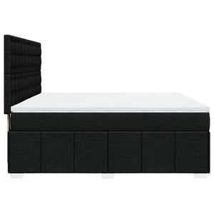Κρεβάτι Boxspring με Στρώμα Μαύρο 180x200 εκ. Υφασμάτινο - Pakobazaar