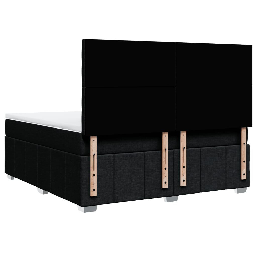 Κρεβάτι Boxspring με Στρώμα Μαύρο 180x200 εκ. Υφασμάτινο - Pakobazaar
