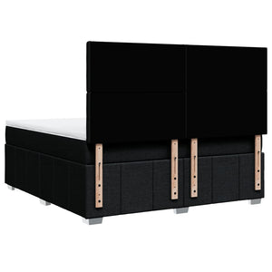 Κρεβάτι Boxspring με Στρώμα Μαύρο 180x200 εκ. Υφασμάτινο - Pakobazaar