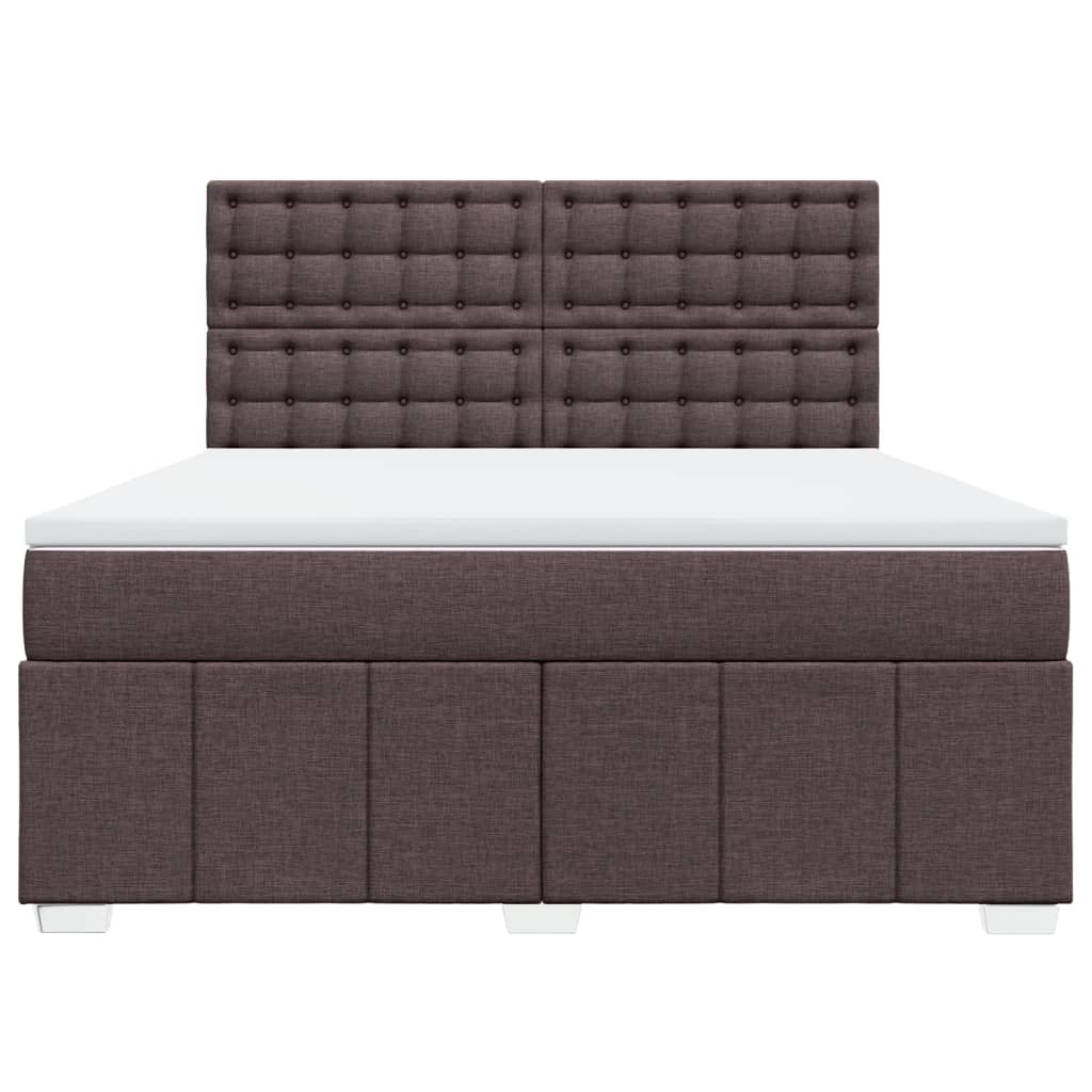 Κρεβάτι Boxspring με Στρώμα Σκούρο Καφέ 180x200 εκ Υφασμάτινο - Pakobazaar