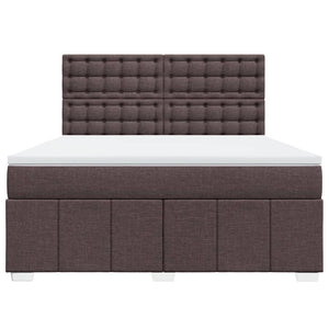 Κρεβάτι Boxspring με Στρώμα Σκούρο Καφέ 180x200 εκ Υφασμάτινο - Pakobazaar
