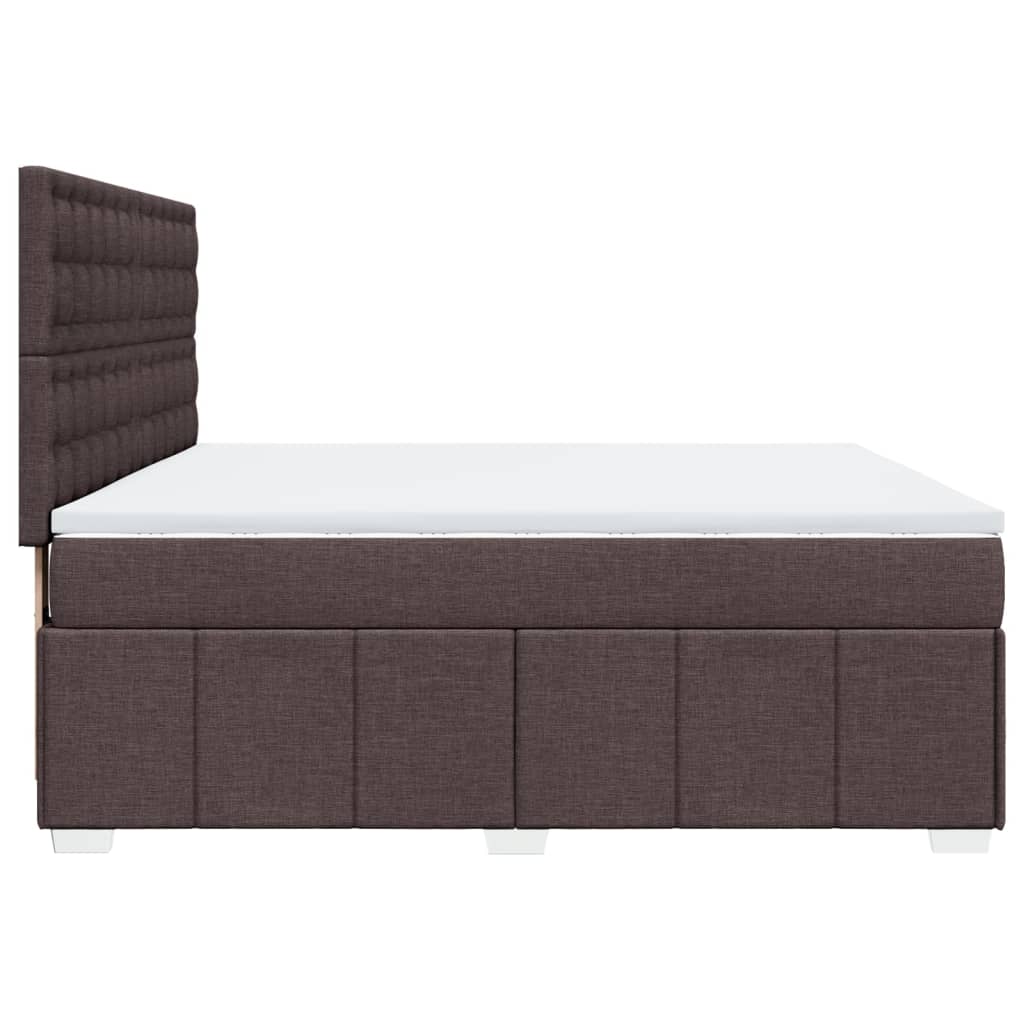 Κρεβάτι Boxspring με Στρώμα Σκούρο Καφέ 180x200 εκ Υφασμάτινο - Pakobazaar