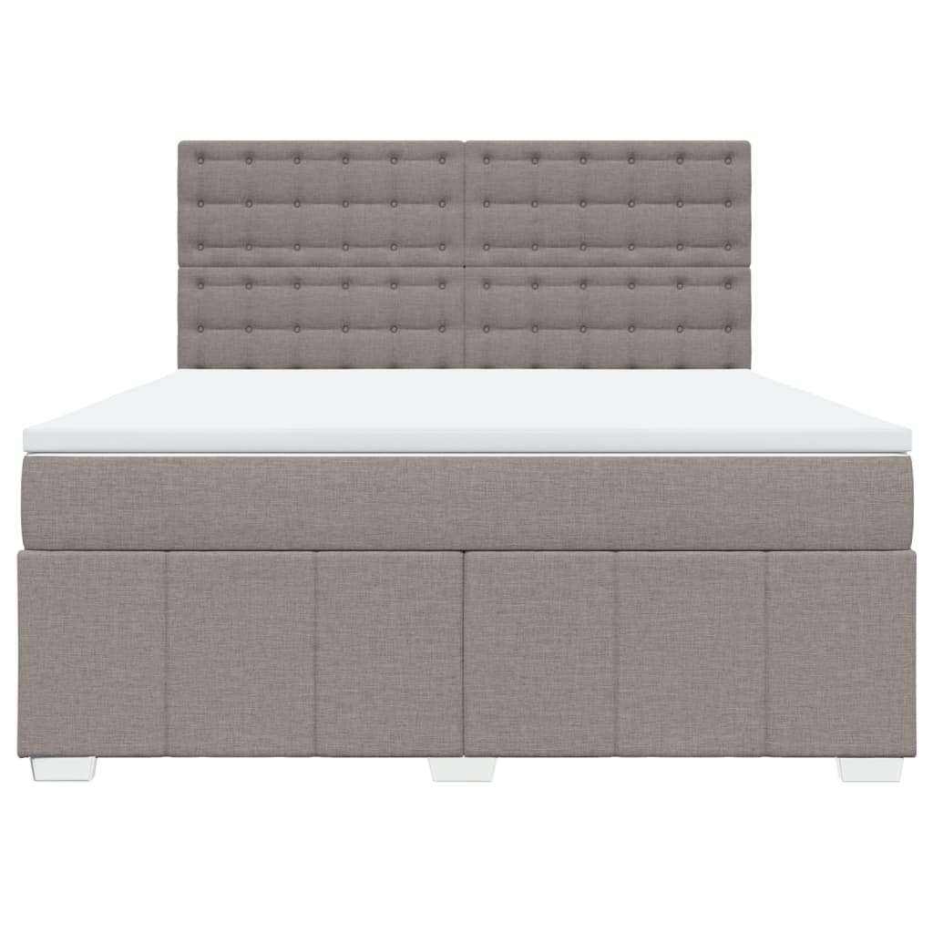 Κρεβάτι Boxspring με Στρώμα Taupe 180x200 εκ. Υφασμάτινο - Pakobazaar