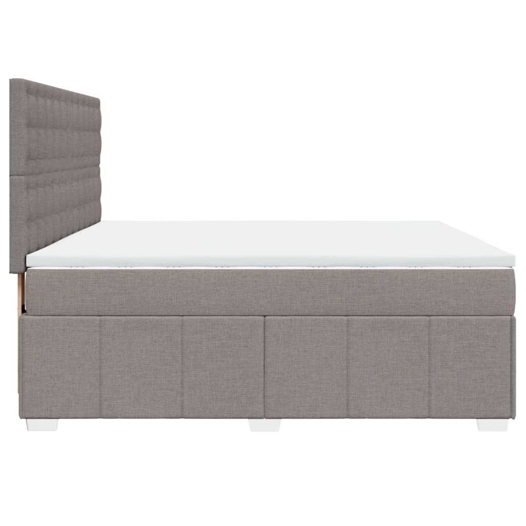 Κρεβάτι Boxspring με Στρώμα Taupe 180x200 εκ. Υφασμάτινο - Pakobazaar