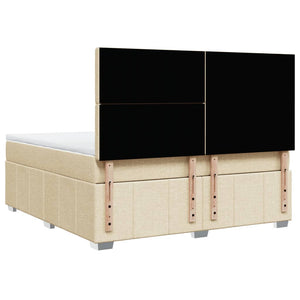 Κρεβάτι Boxspring με Στρώμα Κρεμ 180x200 εκ. Υφασμάτινο - Pakobazaar