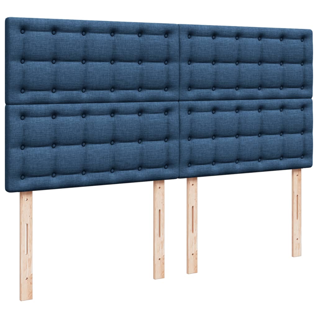Κρεβάτι Boxspring με Στρώμα Μπλε 180x200 εκ. Υφασμάτινο