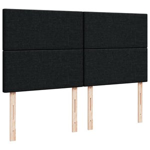 Κρεβάτι Boxspring με Στρώμα Μαύρο 200x200 εκ. Υφασμάτινο - Pakobazaar