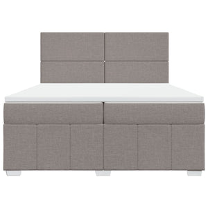 Κρεβάτι Boxspring με Στρώμα Taupe 200x200 εκ. Υφασμάτινο - Pakobazaar