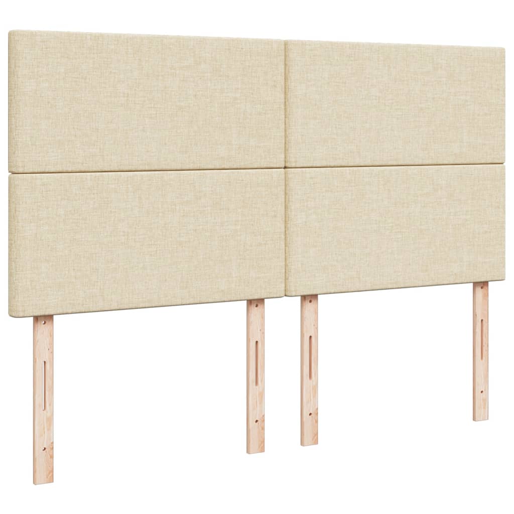 Κρεβάτι Boxspring με Στρώμα Κρεμ 200x200 εκ. Υφασμάτινο