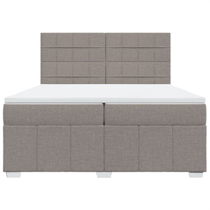 Κρεβάτι Boxspring με Στρώμα Taupe 200x200 εκ. Υφασμάτινο - Pakobazaar