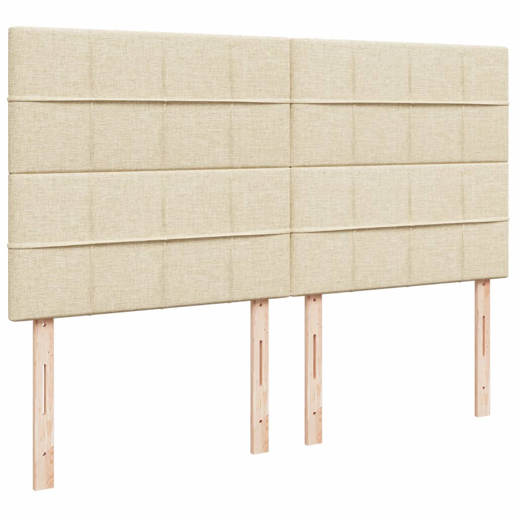 Κρεβάτι Boxspring με Στρώμα Κρεμ 200x200 εκ. Υφασμάτινο