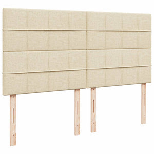 Κρεβάτι Boxspring με Στρώμα Κρεμ 200x200 εκ. Υφασμάτινο