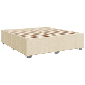 Κρεβάτι Boxspring με Στρώμα Κρεμ 200x200 εκ. Υφασμάτινο