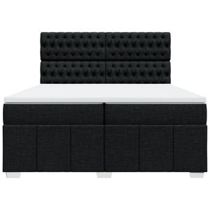 Κρεβάτι Boxspring με Στρώμα Μαύρο 200x200 εκ. Υφασμάτινο - Pakobazaar