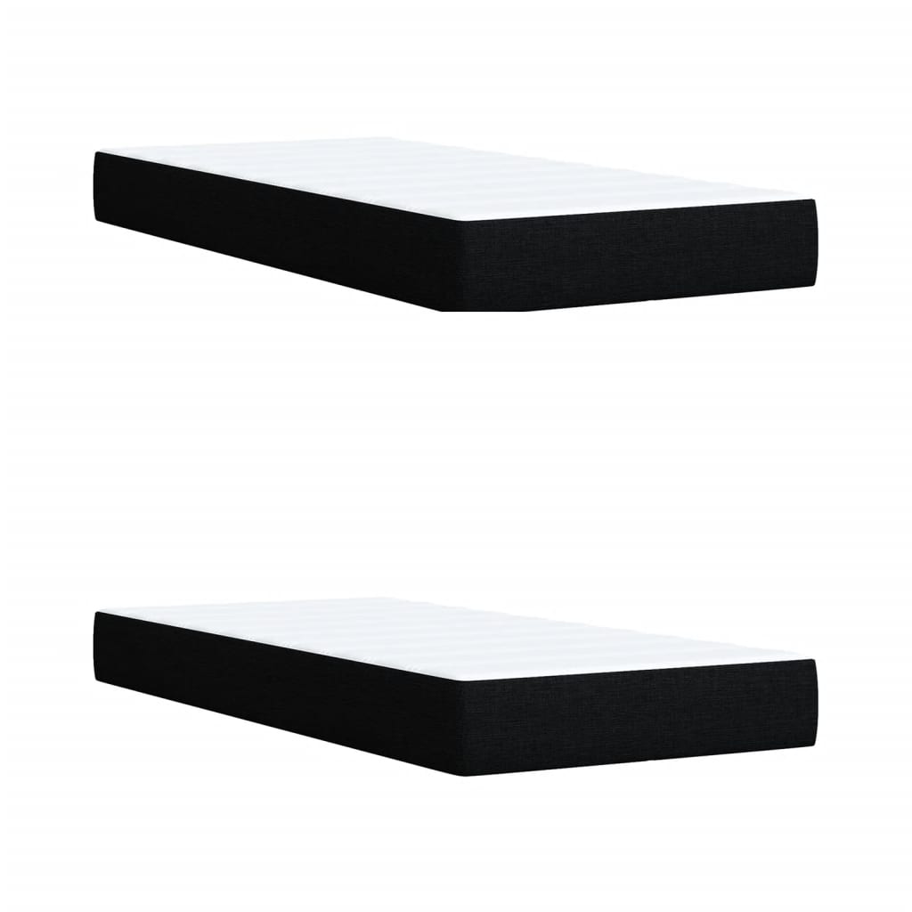 Κρεβάτι Boxspring με Στρώμα Μαύρο 200x200 εκ. Υφασμάτινο - Pakobazaar