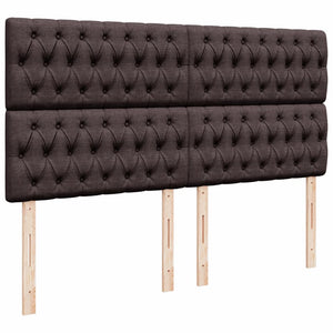 Κρεβάτι Boxspring με Στρώμα Σκούρο Καφέ 200x200 εκ. Υφασμάτινο