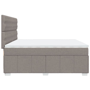 Κρεβάτι Boxspring με Στρώμα Taupe 200x200 εκ. Υφασμάτινο - Pakobazaar