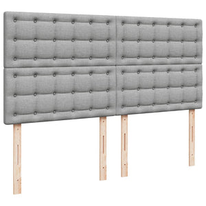 Κρεβάτι Boxspring με Στρώμα Ανοιχτό Γκρι 200x200 εκ. Υφασμάτινο - Pakobazaar