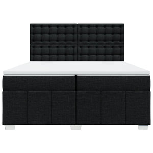 Κρεβάτι Boxspring με Στρώμα Μαύρο 200x200 εκ. Υφασμάτινο - Pakobazaar