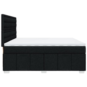Κρεβάτι Boxspring με Στρώμα Μαύρο 200x200 εκ. Υφασμάτινο - Pakobazaar