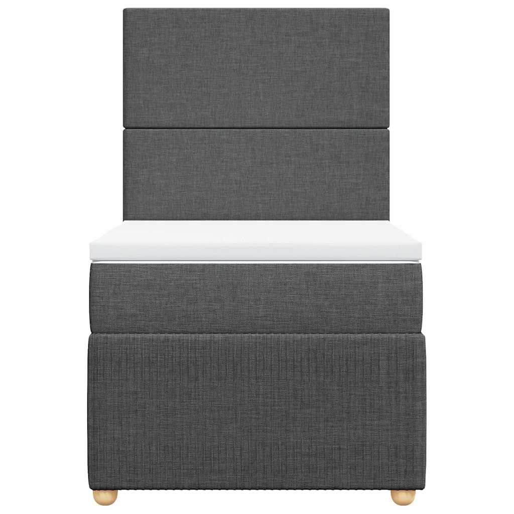 Κρεβάτι Boxspring με Στρώμα Σκούρο Γκρι 80x200 εκ. Υφασμάτινο - Pakobazaar