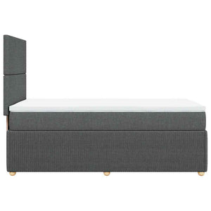 Κρεβάτι Boxspring με Στρώμα Σκούρο Γκρι 80x200 εκ. Υφασμάτινο - Pakobazaar