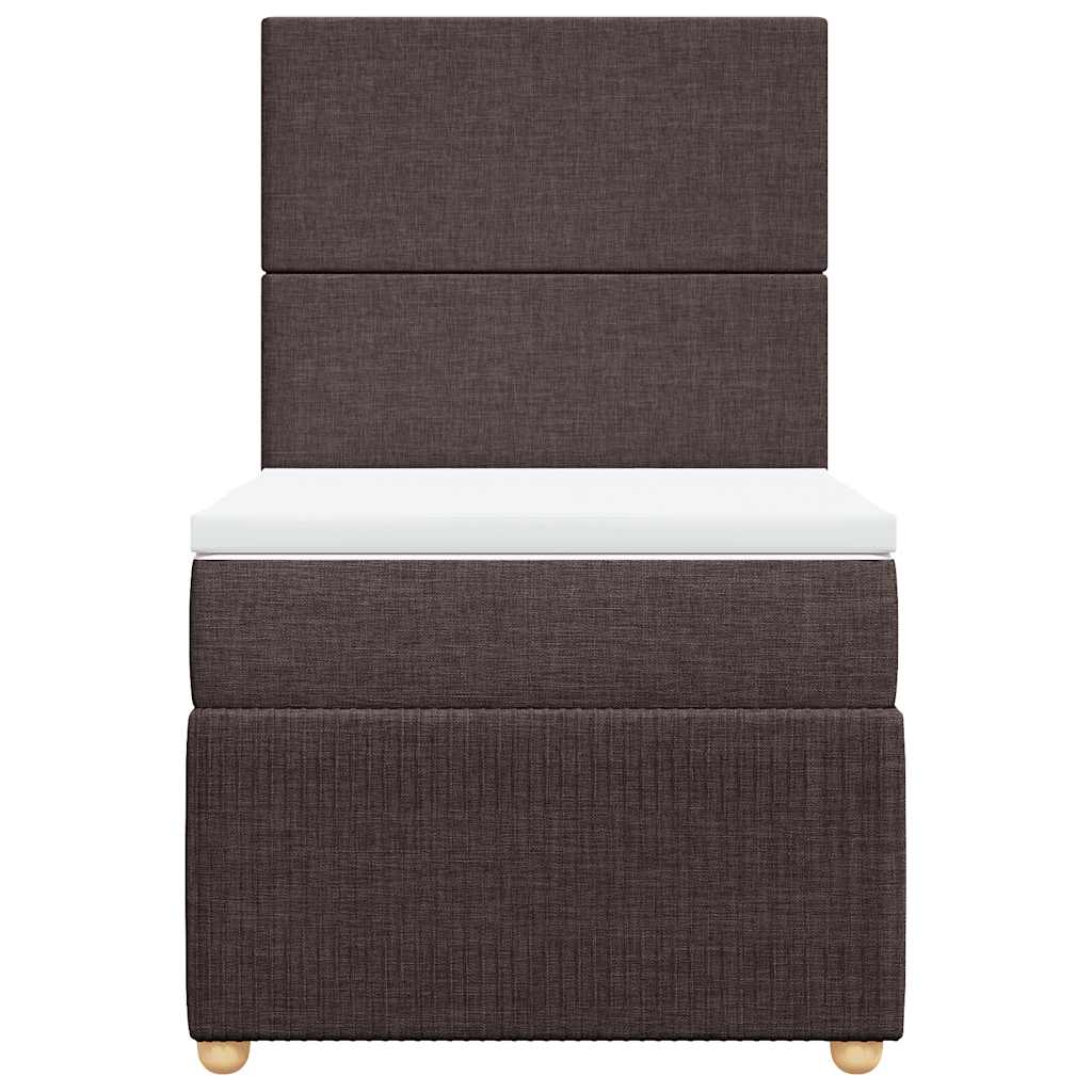 Κρεβάτι Boxspring με Στρώμα Σκούρο Καφέ 80x200 εκ. Υφασμάτινο