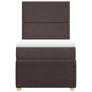 Κρεβάτι Boxspring με Στρώμα Σκούρο Καφέ 80x200 εκ. Υφασμάτινο