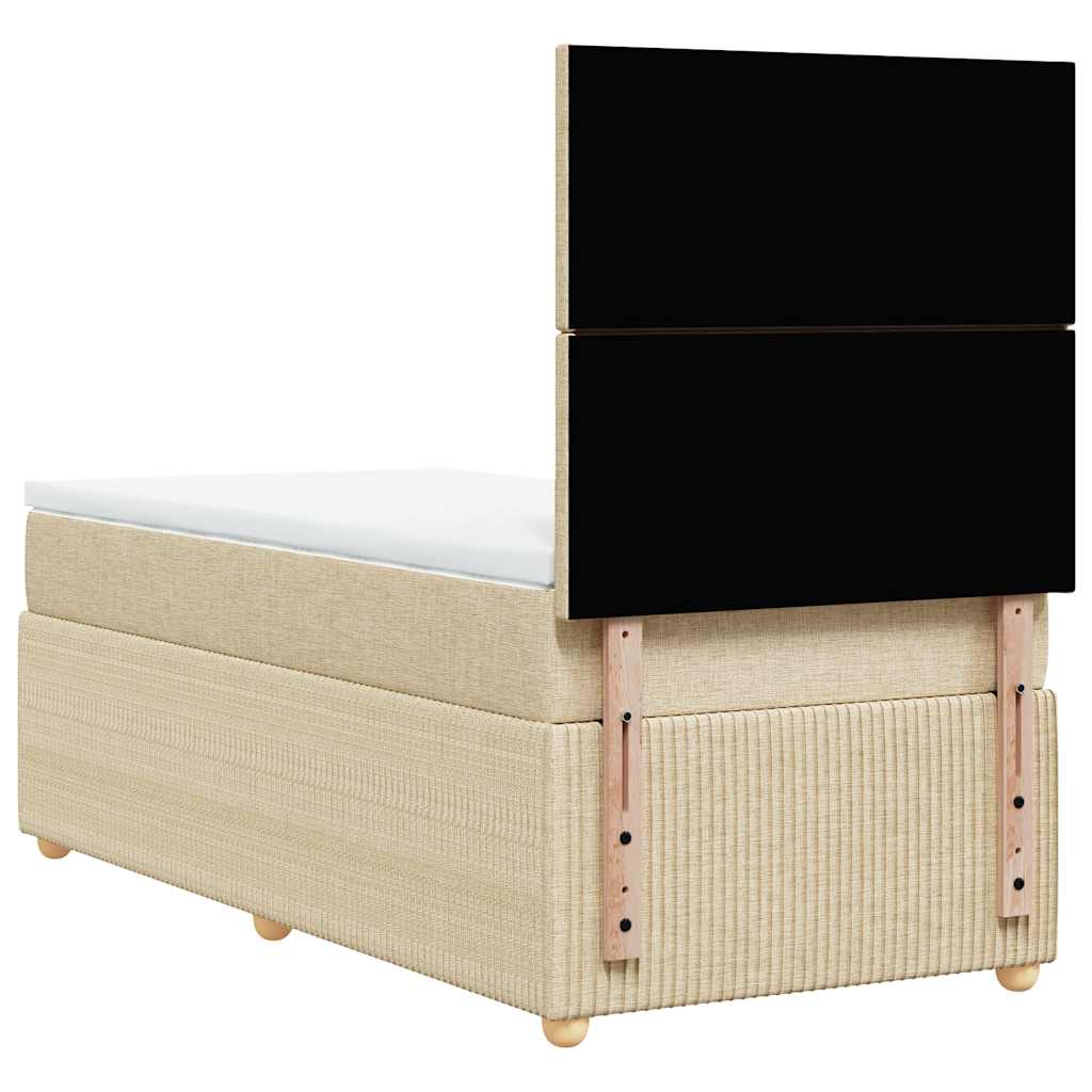 Κρεβάτι Boxspring με Στρώμα Κρεμ 80 x 200 εκ. Υφασμάτινο