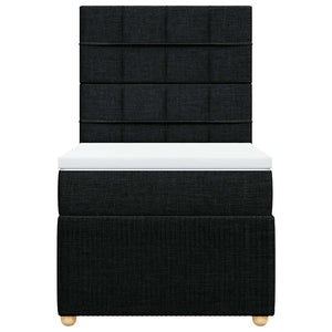 Κρεβάτι Boxspring με Στρώμα Μαύρο 80 x 200 εκ. Υφασμάτινο