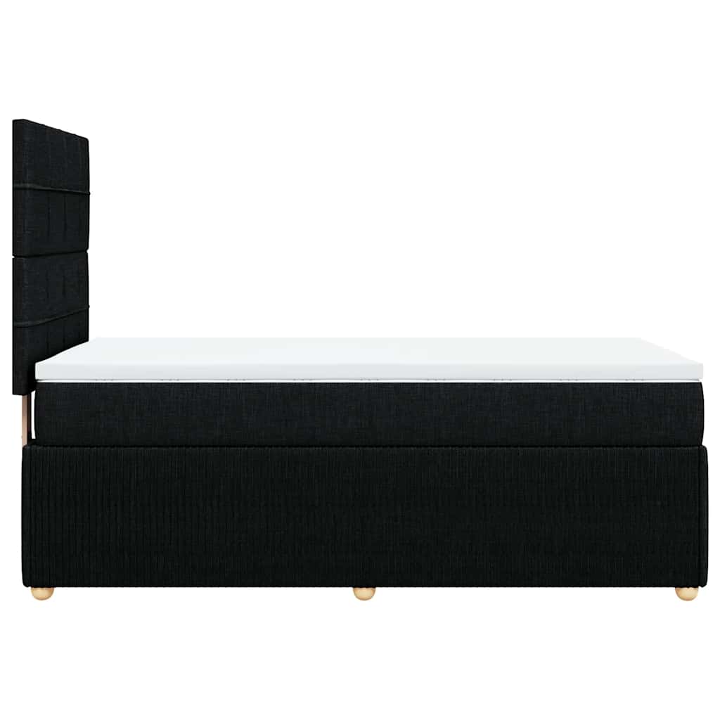 Κρεβάτι Boxspring με Στρώμα Μαύρο 80 x 200 εκ. Υφασμάτινο
