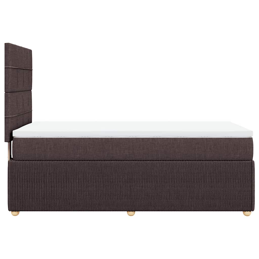 Κρεβάτι Boxspring με Στρώμα Σκούρο Καφέ 80x200 εκ. Υφασμάτινο - Pakobazaar