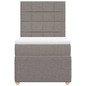 Κρεβάτι Boxspring με Στρώμα Taupe 80x200 εκ. Υφασμάτινο - Pakobazaar