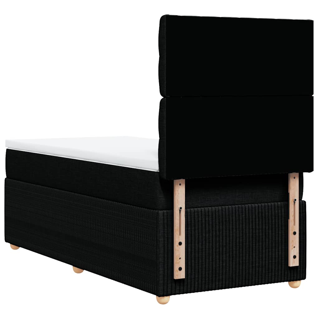 Κρεβάτι Boxspring με Στρώμα Μαύρο 80 x 200 εκ. Υφασμάτινο - Pakobazaar