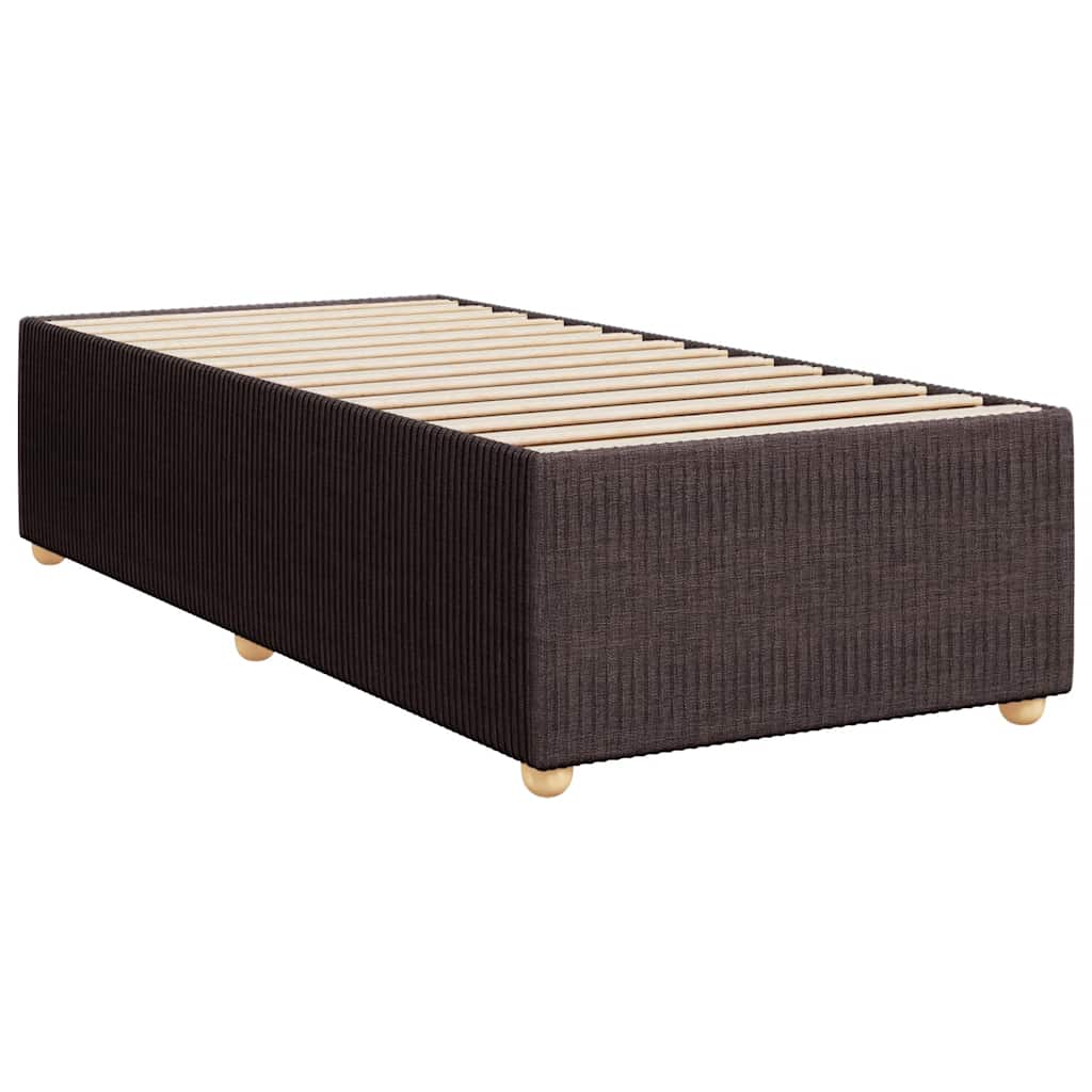 Κρεβάτι Boxspring με Στρώμα Σκούρο Καφέ 80x200 εκ. Υφασμάτινο