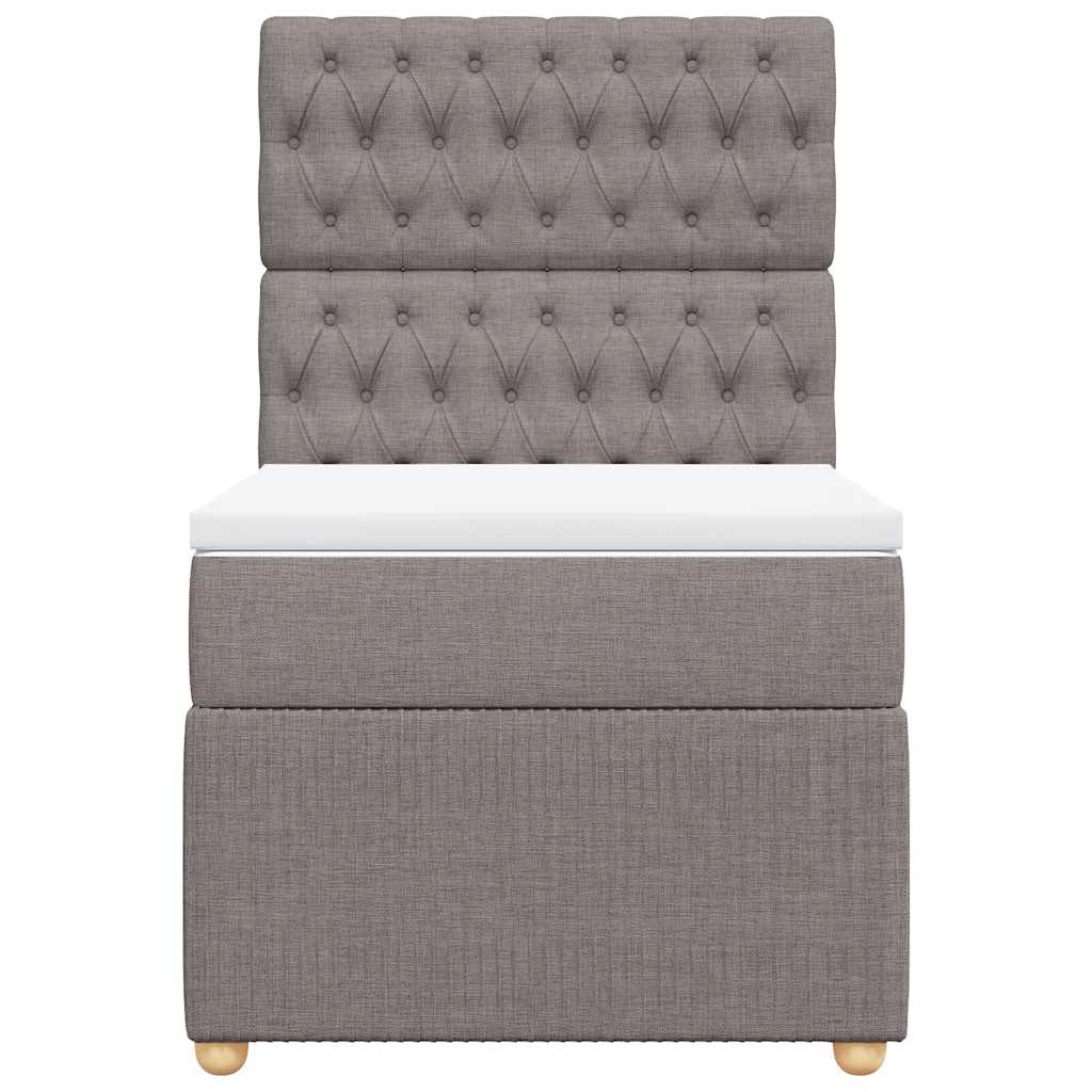 Κρεβάτι Boxspring με Στρώμα Taupe 80x200 εκ. Υφασμάτινο