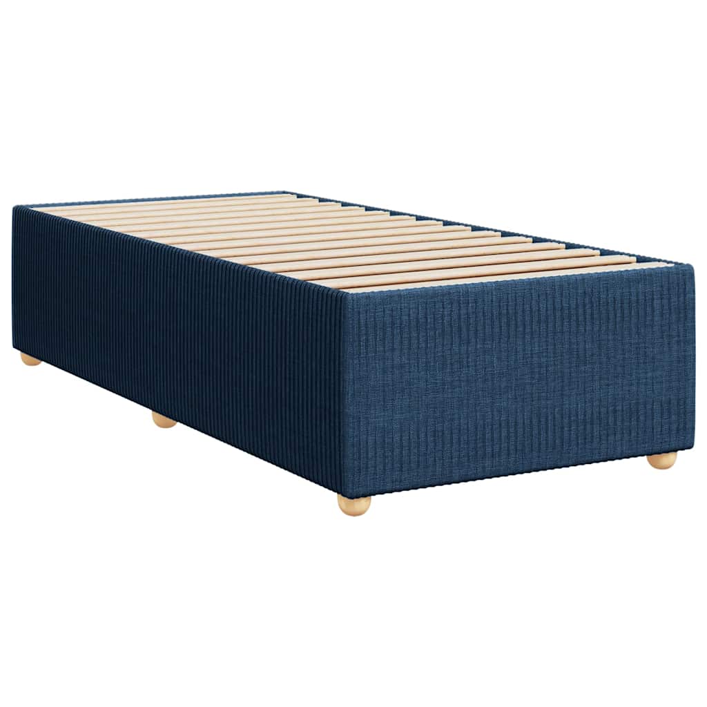 Κρεβάτι Boxspring με Στρώμα Μπλε 80x200 εκ. Υφασμάτινο - Pakobazaar