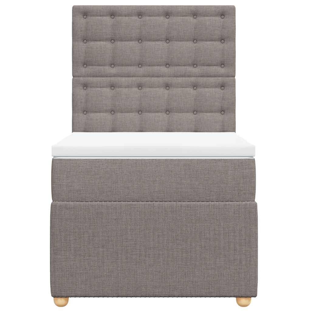 Κρεβάτι Boxspring με Στρώμα Taupe 80x200 εκ. Υφασμάτινο