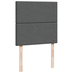 Κρεβάτι Boxspring με Στρώμα Σκούρο Γκρι 90x190 εκ. Υφασμάτινο - Pakobazaar
