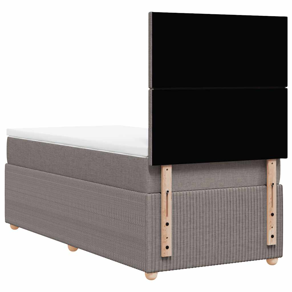 Κρεβάτι Boxspring με Στρώμα Taupe 90x190 εκ.Υφασμάτινο
