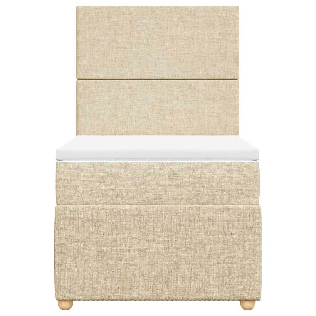 Κρεβάτι Boxspring με Στρώμα Κρεμ 90x190 εκ.Υφασμάτινο