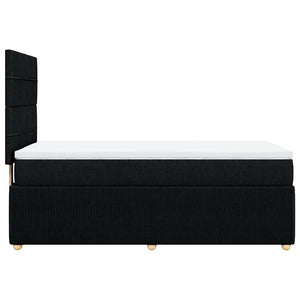 Κρεβάτι Boxspring με Στρώμα Μαύρο 90x190 εκ.Υφασμάτινο - Pakobazaar