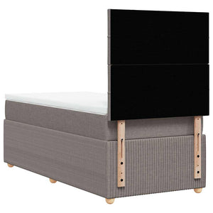Κρεβάτι Boxspring με Στρώμα Taupe 90x190 εκ.Υφασμάτινο - Pakobazaar