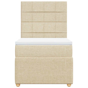 Κρεβάτι Boxspring με Στρώμα Κρεμ 90x190 εκ.Υφασμάτινο