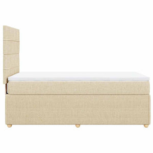 Κρεβάτι Boxspring με Στρώμα Κρεμ 90x190 εκ.Υφασμάτινο