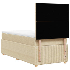 Κρεβάτι Boxspring με Στρώμα Κρεμ 90x190 εκ.Υφασμάτινο