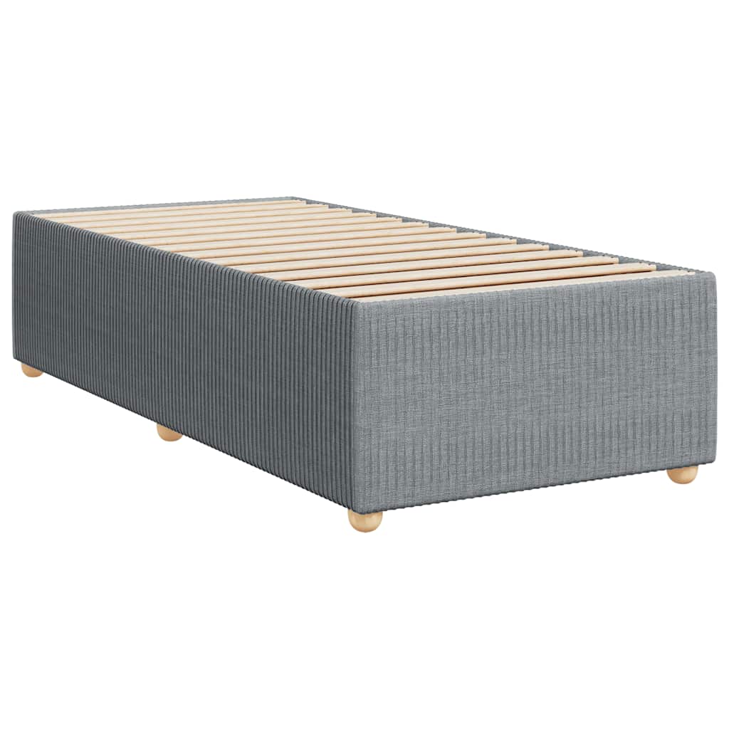 Κρεβάτι Boxspring με Στρώμα Ανοιχτό Γκρι 90x190 εκ. Υφασμάτινο - Pakobazaar